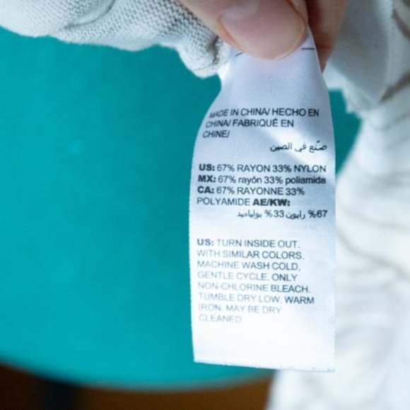 Chico's Cream w Tan Foliage Scoop Neck Woven Long Sleeve Tee womens 1 (M) - Picture 9 of 13